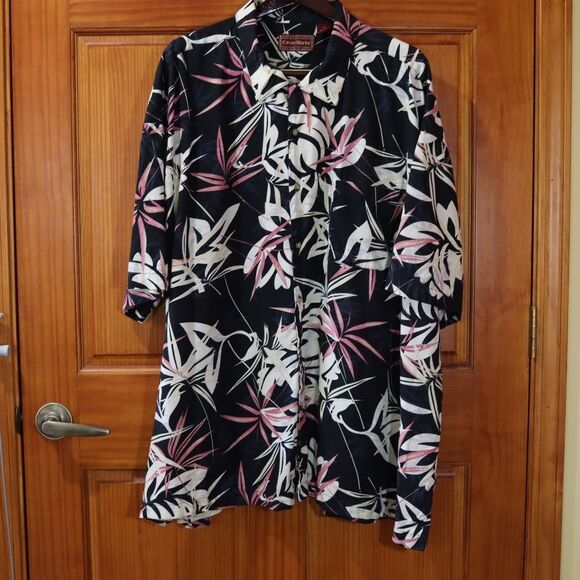 Cotton Works Mens 4X Tropical Floral Print Hawaiian Button Down Shirt - Picture 2 of 10